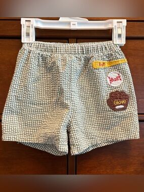 The Bailey Boys Green Gingham Baseball Pullon Shorts 4t
